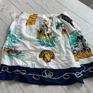 Susan Bristol Blue and Gold Bubble Skirt Resort Wear